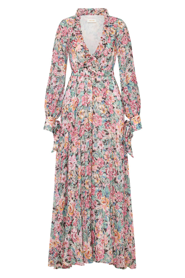 Charmante V Neck Frill Dress